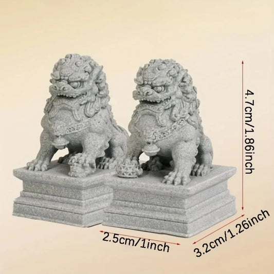 Chinese Guardian Lion Statues – Feng Shui Decorative Figurines for Home &amp; Office